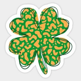 Leopard Shamrock Clover Sticker